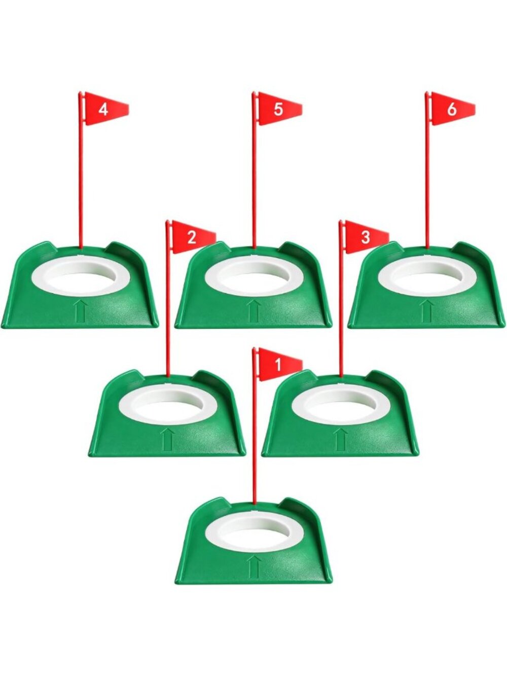 Golf Putting Cup Set - Numbered Flag Design, Durable Plastic, Lightweight